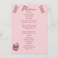 Whimsical Quirky Squiggles Pink Wedding