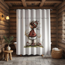 Whimsical Quote and Girl Shower Curtain