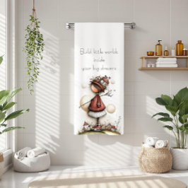 Whimsical Quote and Girl Strandtuch