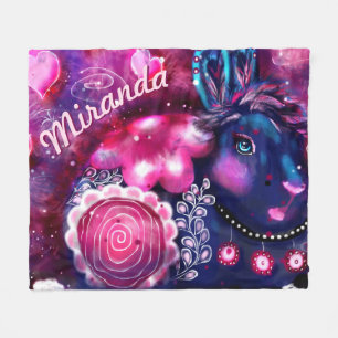 Whimsical Rabbit 'Glamour Bunny' Personalisiert Fleecedecke