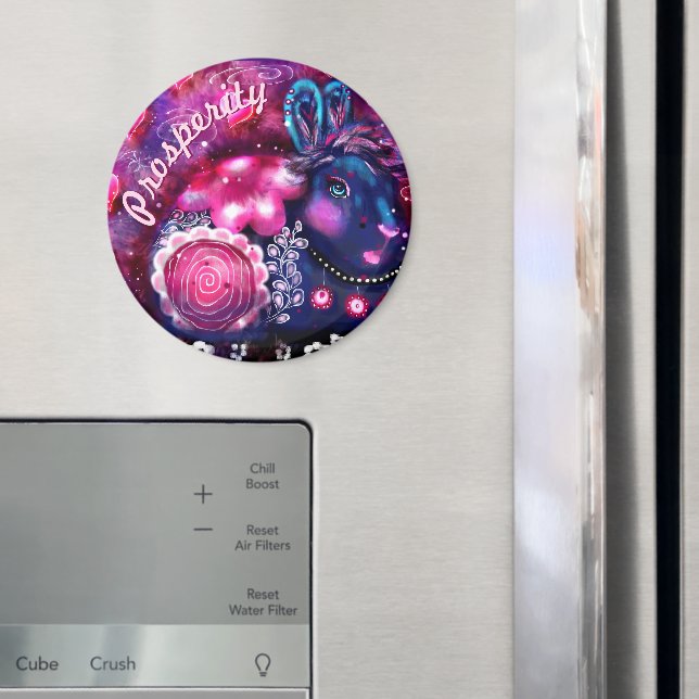 Whimsical Rabbit 'Glamour Bunny' Personalisiert Magnet (In Situ (Kühlschrank))