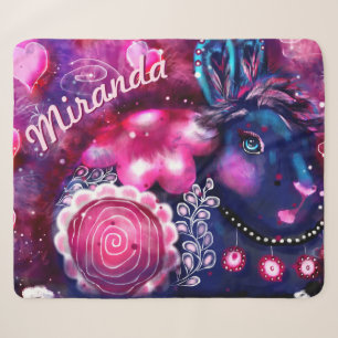 Whimsical Rabbit 'Glamour Bunny' Personalisiert Sherpadecke