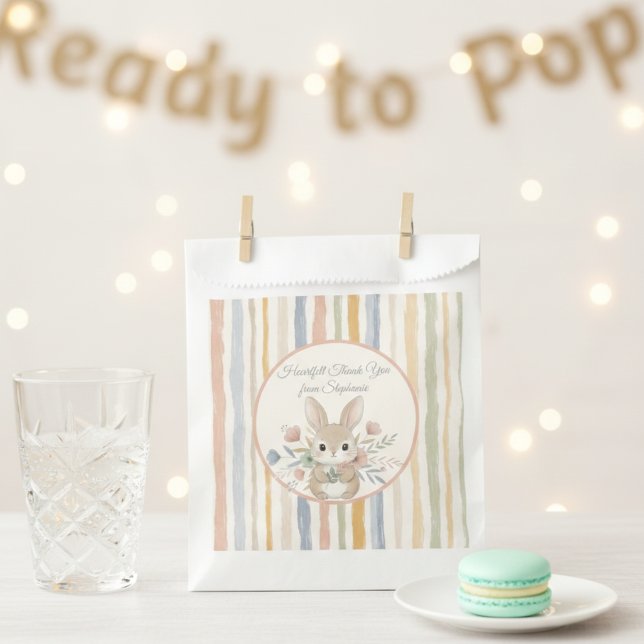 Whimsical Rabbit Pastel Guest Gift Bag Geschenktütchen (Baby shower guest favor bag)
