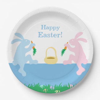 Whimsical Rabbits Easter Paper Plate Pappteller