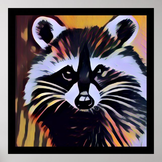 Whimsical Raccoon - Ein naturlich Inspiriertes Des Poster (Vorne)