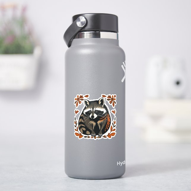 Whimsical Raccoon Woodland Animal Folks oder Triba Aufkleber (HydroFlask)