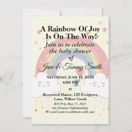 whimsical Rainbow Baby Shower Einladungen