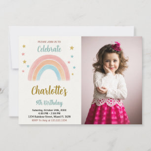 Whimsical Rainbow Birthday Einladung