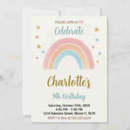 Whimsical Rainbow Birthday Einladung