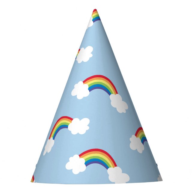 Whimsical Rainbow Birthday Party Hits Partyhütchen (Vorderseite)