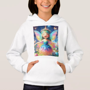 Whimsical Rainbow Fairy in einem magischen Wald Hoodie
