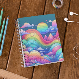 Whimsical Rainbow Fantasy Landscape Notebook Notizbuch