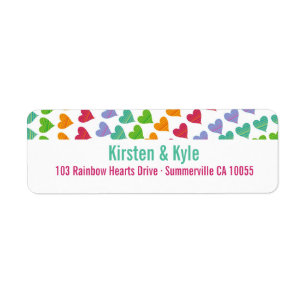 Whimsical Rainbow Heart Sprinkles Adresslisten