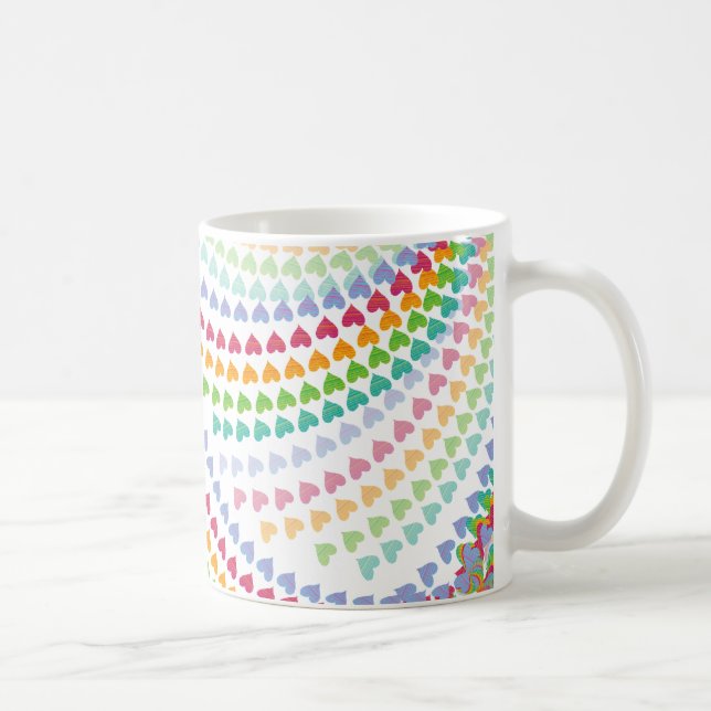 Whimsical Rainbow Heart Sprinkles Tasse (Rechts)