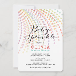 Whimsical Rainbow Hearts Colorful Baby Sprinkle Einladung