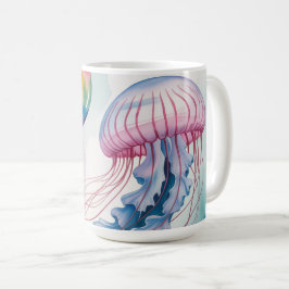 Whimsical Rainbow Jellyfish Watercolor Design Kaffeetasse