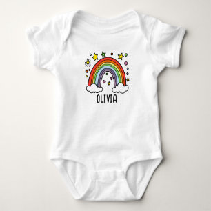 Whimsical Rainbow Personalisiert Girls Baby Strampler