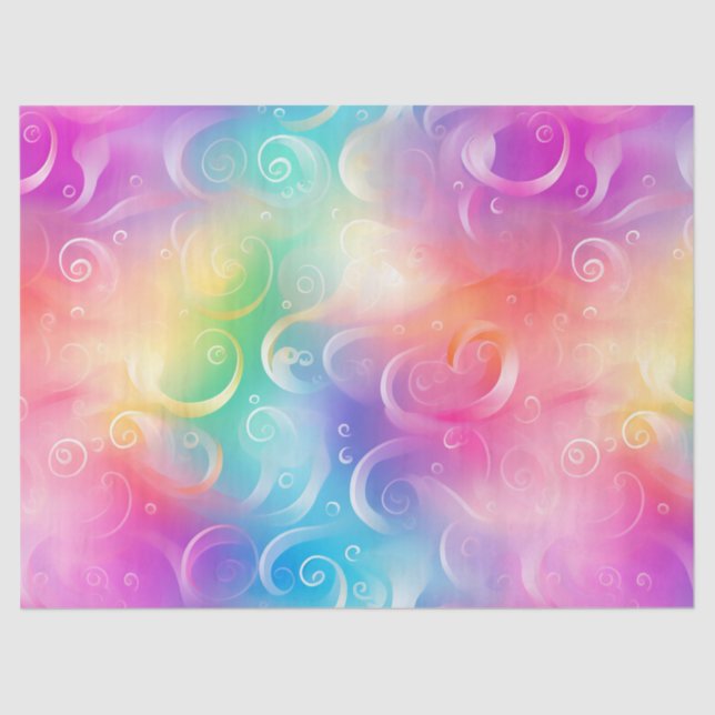 Whimsical Rainbow Swirl Decoupage Seidenpapier (Vorderseite)