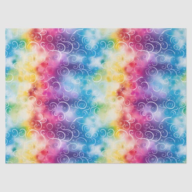 Whimsical Rainbow Swirl Decoupage Seidenpapier (Vorderseite)