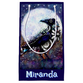 Whimsical Raven Moon Floral Personalized Kleine Geschenktüte