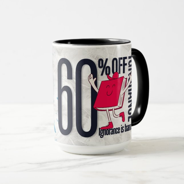 Whimsical Red Book Character Ignorance Is Banned  Tasse (VorderseiteRechts)