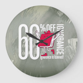 Whimsical Red Book Ignorance is Banned Acrylic Große Wanduhr