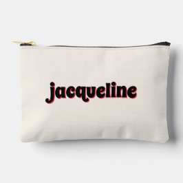 Whimsical Red Cherry Shadow Lettering Luxe Makeup Zubehörtasche