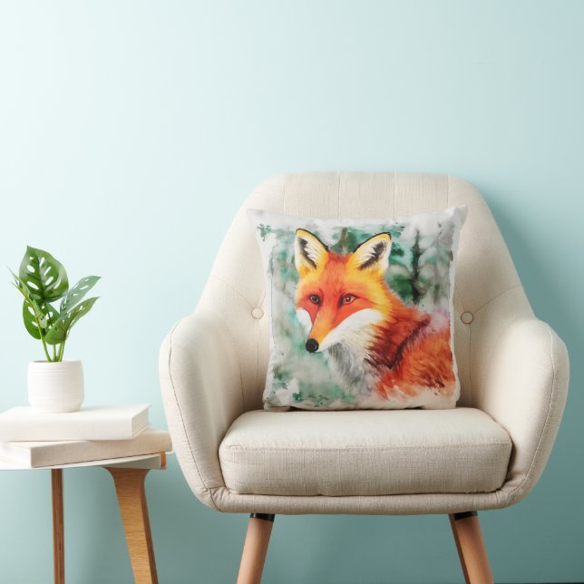 Whimsical Red Fox Kissen (Stuhl )