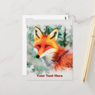 Whimsical Red Fox Postkarte