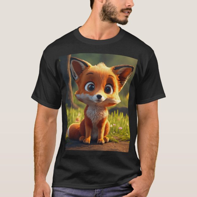 Whimsical Red Fox T - Shirt - Playful Meadow Chase (Vorderseite)