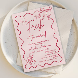 Whimsical Red Fresh off Market Brautparty Einladung