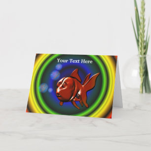 Whimsical Red Goldfish Animal Art Foto-Karte Karte
