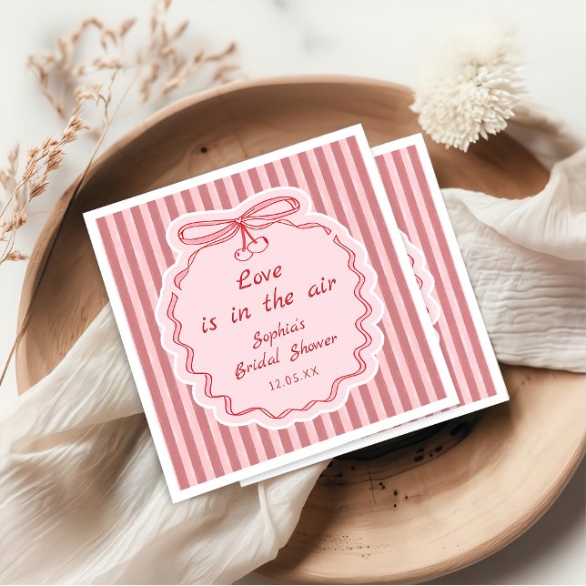 Whimsical Red Happy Galentine's Day Napkin Serviette (Von Creator hochgeladen)