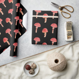 Whimsical Red Mushroom | Toadstool Schwarzwald Geschenkpapier