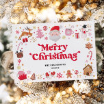 Whimsical Red Pink Santa Merry Weihnachten<br><div class="desc">Feiern Sie die Magie der Ferien mit dieser bezaubernden Weihnachtskarte,  eine kleine aber sinnvolle Art,  Ihren Lieben Ihre besten Wünsche und Feste zu vermitteln. Diese Karte zeigt eine reizende und spielerische Illustration geliebter Weihnachtselemente,  die wunderschön in einer herzzerwärmenden Palette von Rot,  Rosa und Weiß dargestellt wird.</div>