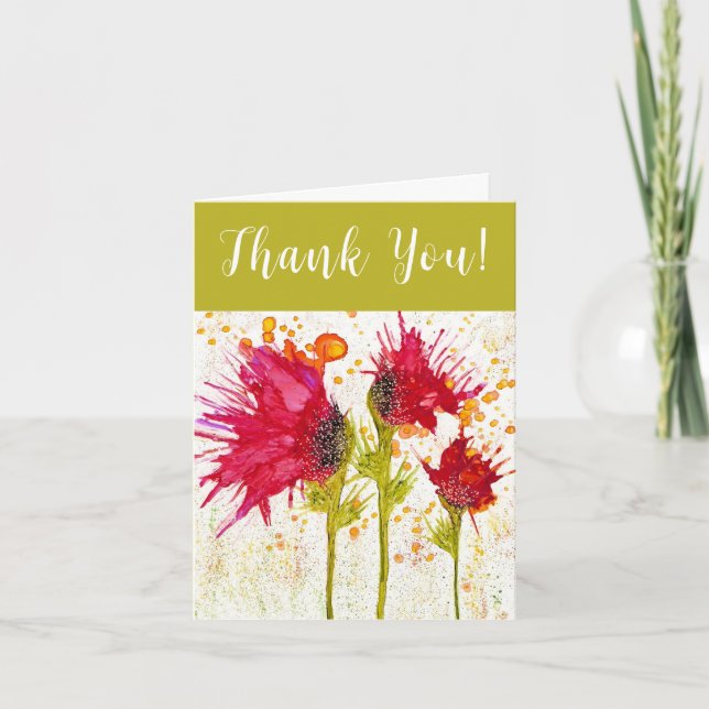 Whimsical Red Poppies Grußkarte Feiertagskarte (Vorderseite)