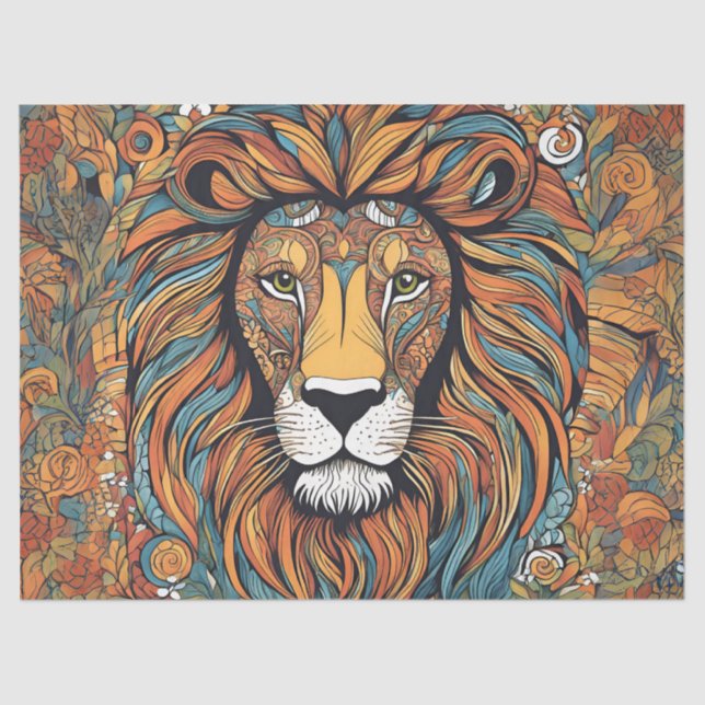 Whimsical Regal Lion Seidenpapier (Vorderseite)