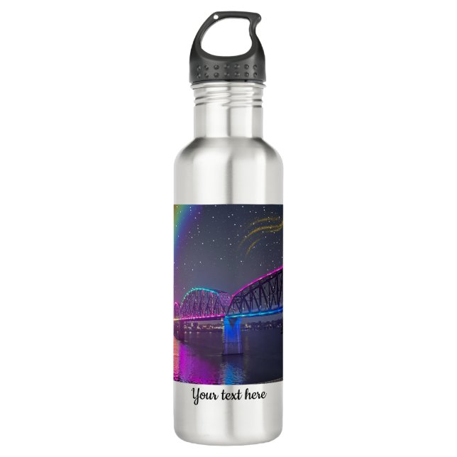 Whimsical Regenbogenbrücke Fee Wasser Flasche Edelstahlflasche (Vorderseite)
