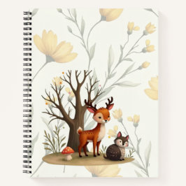 Whimsical-Reh- und Igel-Deluxe-Spiralblock Notizbuch