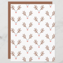 Whimsical Reindeer Boho Pattern Scrapbook Paper