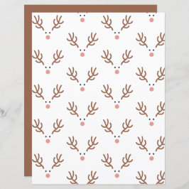Whimsical Reindeer Boho Pattern Scrapbook Paper