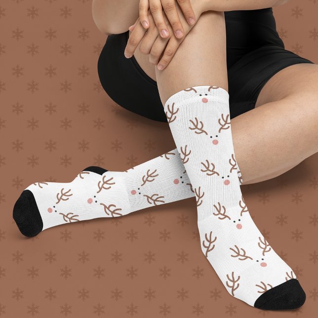 Whimsical Reindeer Boho Pattern Socken (Von Creator hochgeladen)