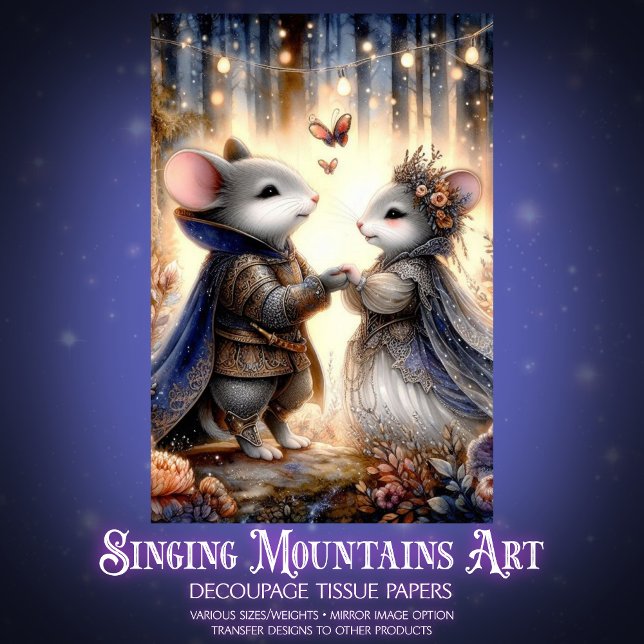 Whimsical Renaissance Mouse Enchanted Forest  Seidenpapier (Von Creator hochgeladen)