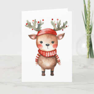 Whimsical Rentier Christmas Card - festlicher Leer Feiertagskarte