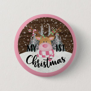 Whimsical Rentier - Mein erstes Weihnachten Button