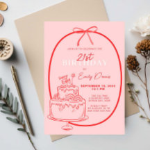 Whimsical Retro Border 21. Geburtstag Party