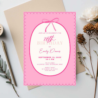 Whimsical Retro Border 70. Geburtstagsparty Einladung