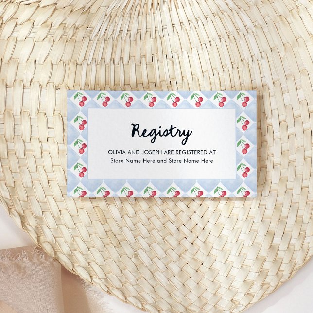 Whimsical Retro Cherries | Brautparty Begleitkarte (Von Creator hochgeladen)