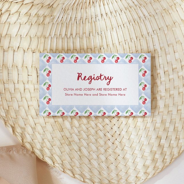 Whimsical Retro Cherries | Brautparty Begleitkarte (Von Creator hochgeladen)