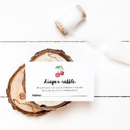 Whimsical Retro Cherries | Diaper Raffle Begleitkarte